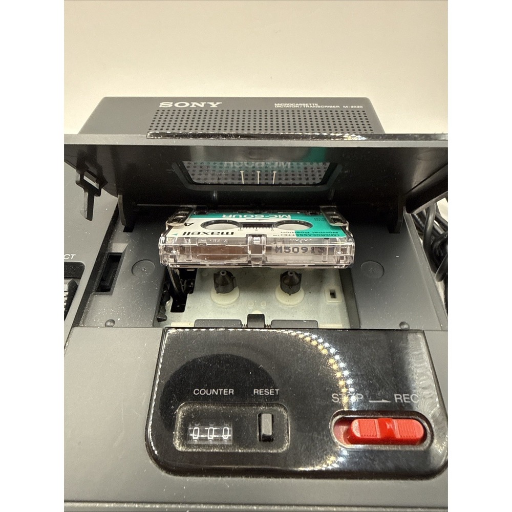 Sony M-2020 Microcassette Transcriber FS-80 Pedal & AC Adapter *PARTS AS IS